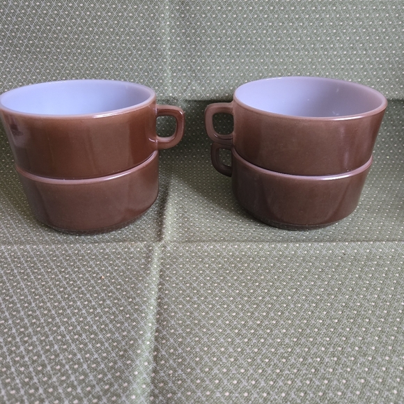 Anchor Hocking Fire-King 4-pc Soup Bowls Brown - Picture 5 of 7